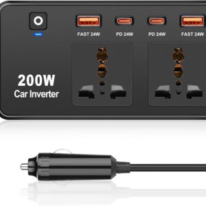 اینورتر فندکی گرین لاین مدل GC-200 ظرفیت ۲۰۰ وات