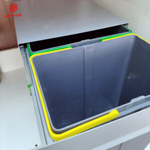 سطل زباله ریلی داخل کابینتی دو مخزن 16 لیتری
