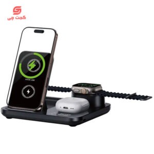 شارژر وایرلس گرین لاین مدل GN3IN1MWCBK سه کاره