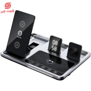شارژر وایرلس گرین مدل GN4IN1WCSGY با توان ۱۵ وات و ۳ پورت USB Type C
