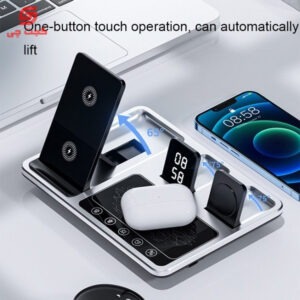 شارژر وایرلس گرین مدل GN4IN1WCSGY با توان ۱۵ وات و ۳ پورت USB Type C