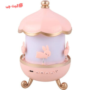چراغ خواب پروژکتوری خرگوشی کاروسل مدل WH-E11 با اسپیکر